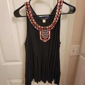 Black tank with pink and gray detailing